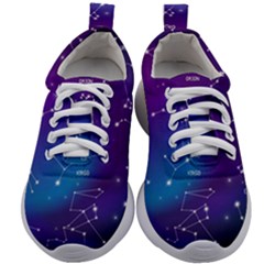 Realistic Night Sky With Constellations Kids Athletic Shoes by Cowasu