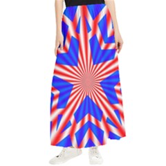 Star-explosion-burst-usa-red Maxi Chiffon Skirt by Bedest