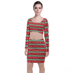 Christmas-papers-red-and-green Top And Skirt Sets by Bedest