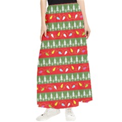 Christmas-papers-red-and-green Maxi Chiffon Skirt by Bedest