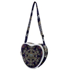 Flowers Of Diamonds In Harmony And Structures Of Love Heart Shoulder Bag by pepitasart