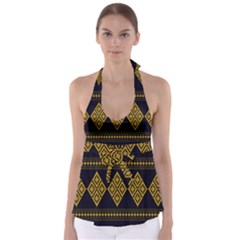 Abstract-batik Klasikjpg Tie Back Tankini Top by nateshop