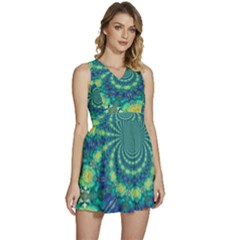 Fractal Sleeveless High Waist Mini Dress by nateshop