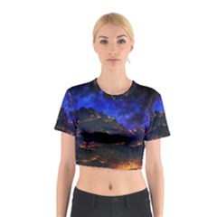 Landscape-sci-fi-alien-world Cotton Crop Top by Bedest