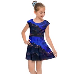 Landscape-sci-fi-alien-world Kids  Cap Sleeve Dress by Bedest