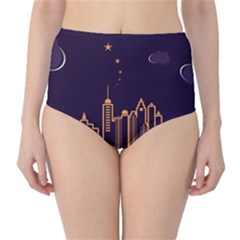 Skyscraper Town Urban Towers Classic High-waist Bikini Bottoms by pakminggu