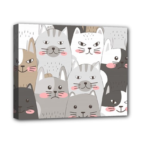 Cute Cats Seamless Pattern Canvas 10  X 8  (stretched) by pakminggu