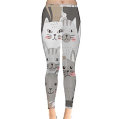 Cute Cats Seamless Pattern Inside Out Leggings by pakminggu