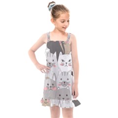 Cute Cats Seamless Pattern Kids  Overall Dress by pakminggu