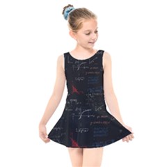 Math Mathematics Pattern Kids  Skater Dress Swimsuit by pakminggu