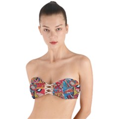 Comic Cartoon Pattern Twist Bandeau Bikini Top by pakminggu