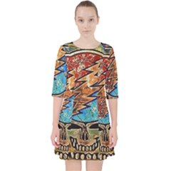 Grateful Dead Rock Band Quarter Sleeve Pocket Dress by Cowasu