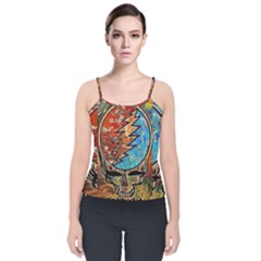 Grateful Dead Rock Band Velvet Spaghetti Strap Top by Cowasu