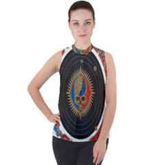 The Grateful Dead Mock Neck Chiffon Sleeveless Top by Cowasu