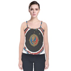 The Grateful Dead Velvet Spaghetti Strap Top by Cowasu