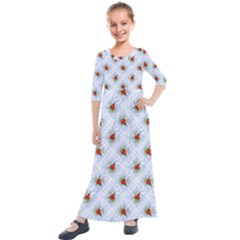 Qsmd41938 Kids  Quarter Sleeve Maxi Dress by adorned