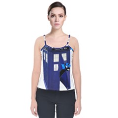 Tardis-doctor-who Velvet Spaghetti Strap Top by Cowasu