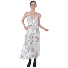 London-paris-drawing-vector-london-comics Tie Back Maxi Dress by Cowasu