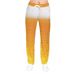 Beer Bubbles Pattern Women Velvet Drawstring Pants by Cowasu