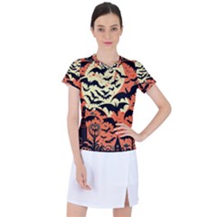 Bat Pattern Women s Sports Top by Valentinaart