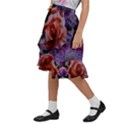 Night So Peaceful In The World Of Roses Kids  Ruffle Flared Wrap Midi Skirt View2