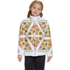 Pizza-slice-food-italian Kids  Puffer Bubble Jacket Coat by Cowasu