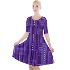 Background-non-seamless-pattern Quarter Sleeve A-line Dress by Cowasu