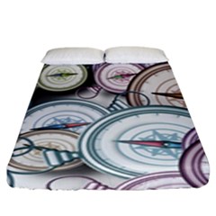 Compass-direction-north-south-east Fitted Sheet (king Size) by Cowasu