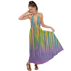 Background-colorful-texture-bright Backless Maxi Beach Dress by Cowasu