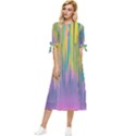 Background-colorful-texture-bright Bow Sleeve Chiffon Midi Dress View1