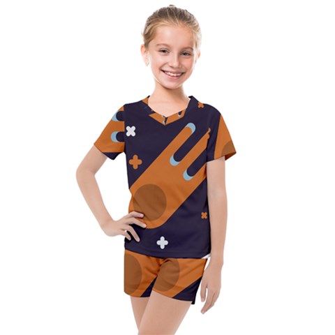 Meteor-meteorite-space-comet Kids  Mesh T-shirt And Shorts Set by Cowasu