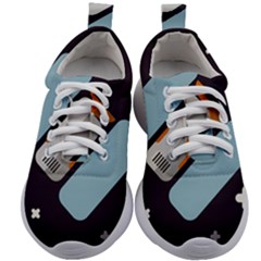 Satellite-machine-space-dark Kids Athletic Shoes by Cowasu