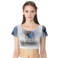 New York City Short Sleeve Crop Top by Sarkoni