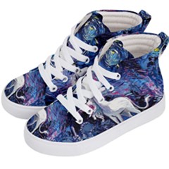 Unicorn Starry Night Print Van Gogh Kids  Hi-top Skate Sneakers by Sarkoni