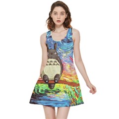 Cartoon Starry Night Art Van Gogh Parody Inside Out Reversible Sleeveless Dress by Sarkoni