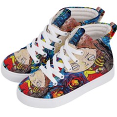 Cartoon Starry Night Vincent Van Gogh Kids  Hi-top Skate Sneakers by Sarkoni