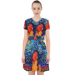 Lion Art Starry Night Van Gogh Adorable In Chiffon Dress by Sarkoni