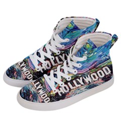 Hollywood Art Starry Night Van Gogh Men s Hi-top Skate Sneakers by Sarkoni