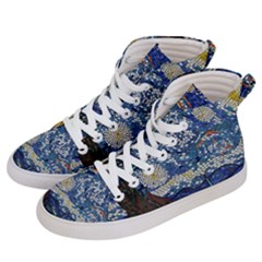 Mosaic Art Vincent Van Gogh s Starry Night Women s Hi-top Skate Sneakers by Sarkoni