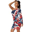 America pattern Long Sleeve One Shoulder Mini Dress View2