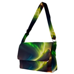 Lake Storm Neon Nature Full Print Messenger Bag (m) by Bangk1t