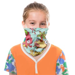 Summer Up Cute Doodle Face Covering Bandana (kids) by Bedest