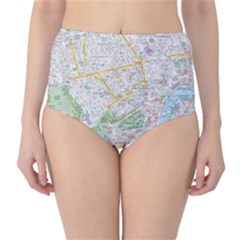 London City Map Classic High-waist Bikini Bottoms by Bedest