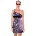 Purple Peacock One Shoulder Ring Trim Bodycon Dress View1