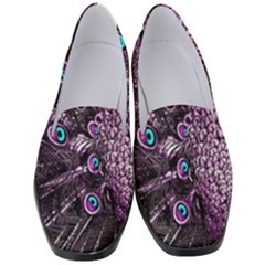 Purple Peacock Women s Classic Loafer Heels by Bedest