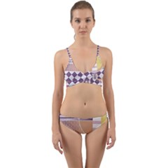 Abstract Shapes Colors Gradient Wrap Around Bikini Set by Ravend