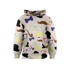 Moustache-hat-bowler-bowler-hat Kids  Pullover Hoodie by Ravend