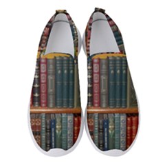 Books-library-bookshelf-bookshop Women s Slip On Sneakers by Ravend