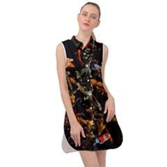 Shoal Of Koi Fish Water Underwater Sleeveless Shirt Dress by Ndabl3x