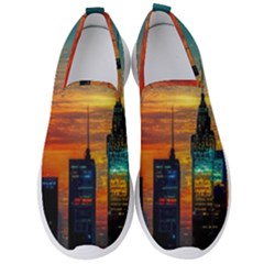 New York City Skyline Usa Men s Slip On Sneakers by Ndabl3x